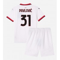 Koszulka piłkarska AC Milan Strahinja Pavlovic #31 Strój wyjazdowy dla dzieci 2024-25 tanio Krótki Rękaw (+ Krótkie spodenki)